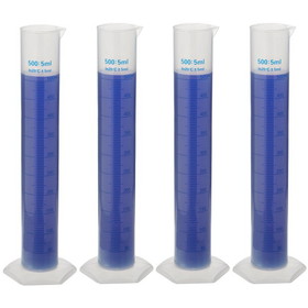 Brybelly 4-pack Plastic Graduated Cylinders, 500mL