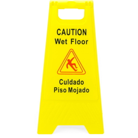 Brybelly Caution Wet Floor Sign, English & Spanish