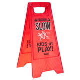 Brybelly Slow Kids at Play Floor Sign, Red