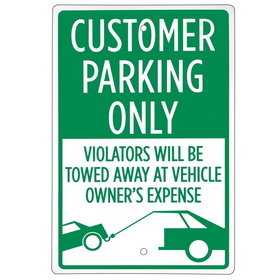 Brybelly Customer Parking Only Sign 18" x 12"