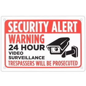 Brybelly Security Alert Sign 18" x 12"