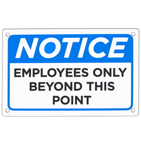 Brybelly Employees Only Sign 18" x 12"