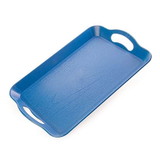 Brybelly KCAF-402 Blue Textured Cafeteria Tray with Handles, 14