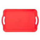 Brybelly KCAF-403 Red Textured Cafeteria Tray with Handles, 14