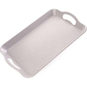 Brybelly KCAF-404 Grey Textured Cafeteria Tray with Handles, 14" x 9"