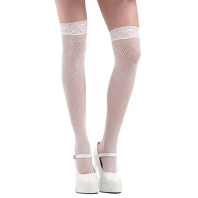 Brybelly White Fishnet Thigh High Costume Tights