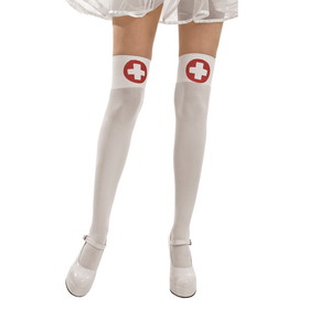 Brybelly White Nurse Thigh High Costume Tights