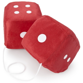 Brybelly Pair of Red 3in Hanging Fuzzy Dice