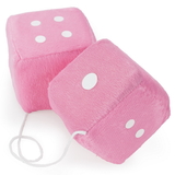 Brybelly Pair of Pink 3in Hanging Fuzzy Dice