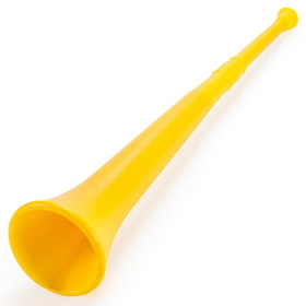 Brybelly Yellow 26in Plastic Vuvuzela Stadium Horn, Collapses to 14in