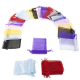Brybelly Lot of 50 Drawstring Organza Storage Bags (Mixed Colors)