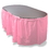 Brybelly 14' Pink Reusable Plastic Table Skirt, Extends 20'+