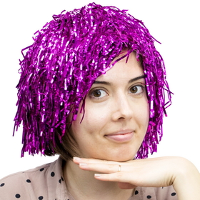 Brybelly Tinsel Wigs 6-pack, Pink