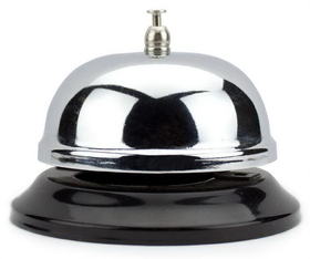 Brybelly 10cm Chrome Service Bell with Black Base