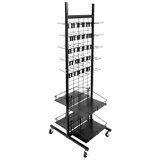 Brybelly Rolling Display Rack, 50 Hooks, 4 Shelves