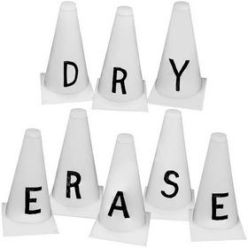 Brybelly Set of 10 Dry Erase Cones with Marker