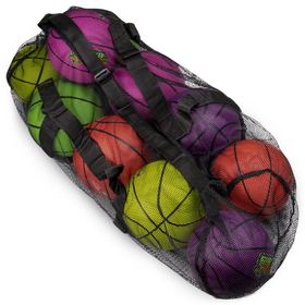Brybelly 39" Mesh Sports Ball Bag with Strap, Black