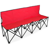 Brybelly 6-Foot Portable Folding 4 Seat Bench with Back, Red
