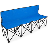 Brybelly 6-Foot Portable Folding 4 Seat Bench with Back, Blue