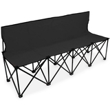 Brybelly 6-Foot Portable Folding 4 Seat Bench with Back, Black