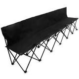 Brybelly 8-Foot Portable Folding 6 Seat Bench with Back, Black