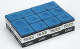 Brybelly Box of 12 Blue Cubes of Pool Cue Chalk