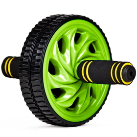 Brybelly Ab Wheel - Dual Wheel Roller w Non-Slip Grip, Green