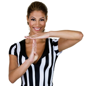 Brybelly Women's Official Striped Referee/Umpire Jersey, XS