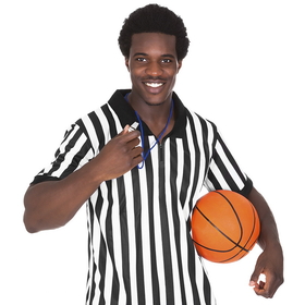 Brybelly Men's Official Striped Referee/Umpire Jersey, XXL