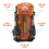 Brybelly 45L Internal Frame Backpack, Orange