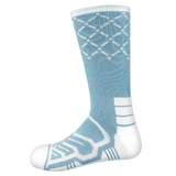 Brybelly Large Basketball Compression Socks, Light Blue/White