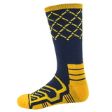 Brybelly Large Basketball Compression Socks, Navy/Yellow