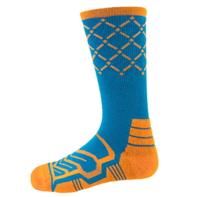 Brybelly Large Basketball Compression Socks, Blue/Orange