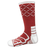 Brybelly Large Basketball Compression Socks, Red/White