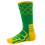 Brybelly Large Basketball Compression Socks, Green/Yellow