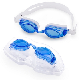 Brybelly Adult Swimming Goggles with Case, Blue