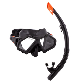 Brybelly Adult Semi-Dry Diving & Snorkel Set, Stealth