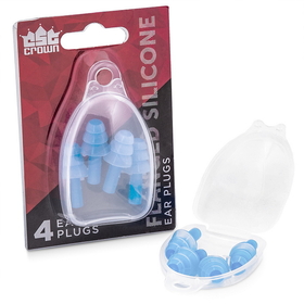 Brybelly Blue Silicone Ear Plugs, 4-pack with Case