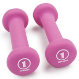 Brybelly Pair of 1lb Fuchsia Neoprene Body Sculpting Hand Weights