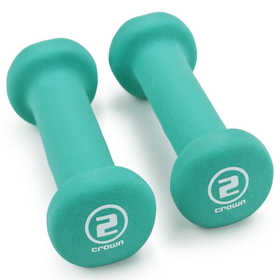 Brybelly Pair of 2lb Teal Neoprene Body Sculpting Hand Weights