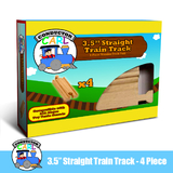 Brybelly (4) 3.5 Inch Straight Wooden Train Tracks by Conductor Carl