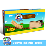 Brybelly (4) 6 Inch Curved Wooden Train Tracks by Conductor Carl