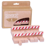 Brybelly Wooden Train Track Bumpers, 6-pack