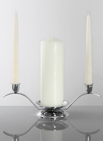 Beverly Clark Tri-Unity Candle Holder - Silver tone