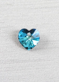 Ivy Lane Design Heart Charm, Bermuda Blue
