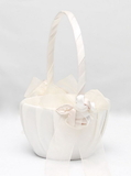 Amour Flower Girl Basket, White