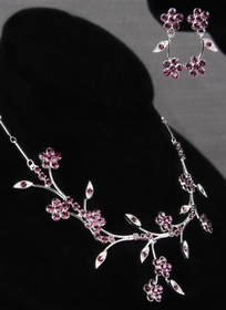 Ivy Lane Design Crystal Flower Vines Necklace and Earrings Set