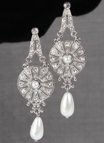 Ivy Lane Design Crystal and Pearl Drop Earrings