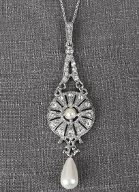Ivy Lane Design Crystal and Pearl Drop Pendant Necklace
