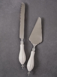 Ivy Lane Design White Ceramic Handle Knife & Server Set